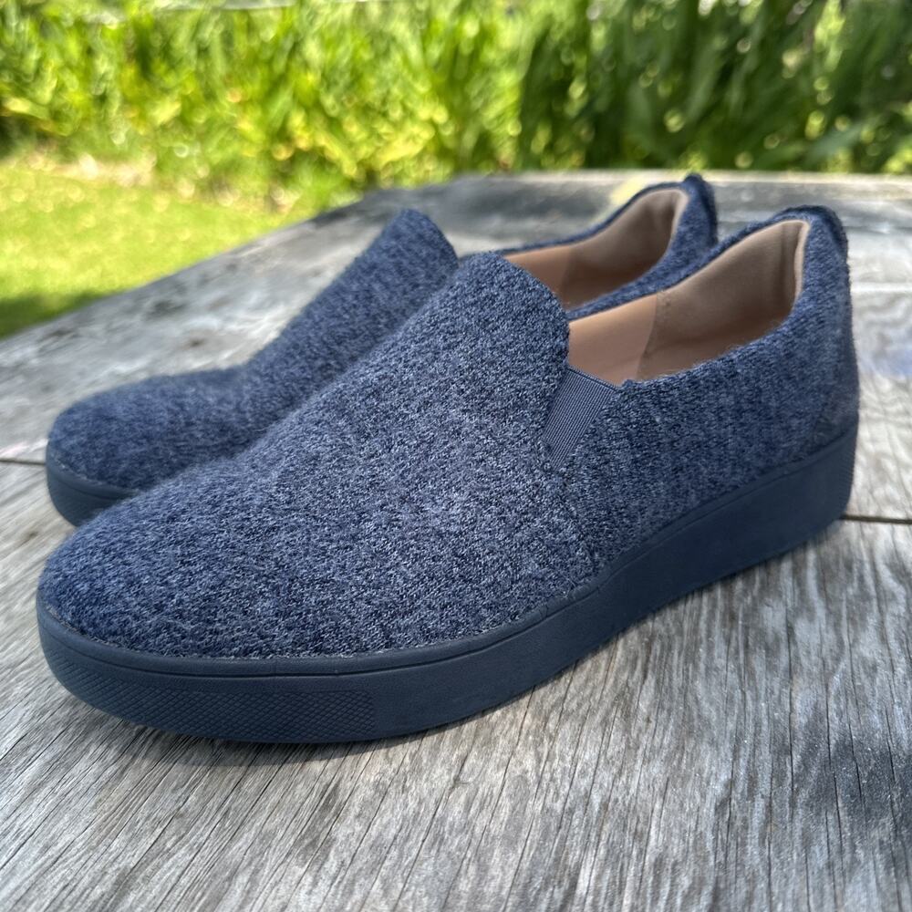 Fitflop Blue Rally Wool Slip On Comfort Shoes Women’s Size 7 - 995